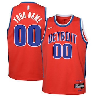 Detroit Pistons City Edition Swingman Jersey - Custom - Mens - Red Jersey