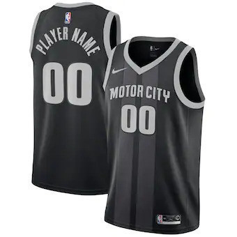 Detroit Pistons City Edition Swingman Jersey - Custom - Youth - Black