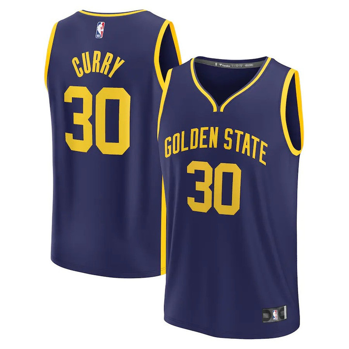 Youth's Stephen Curry Golden State Warriors 2022/23 Fast Break Replica Player Jersey - Statement Edition - Navy