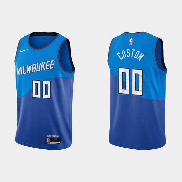 Milwaukee Bucks 2020-21 Custom Jersey No.00 City Edition Blue