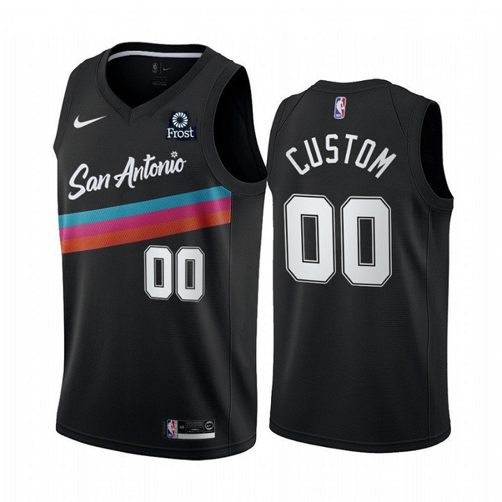 Youth's San Antonio Spurs Active Player 2020 Black City Edition Retro-'Fiesta' Custom Stitched NBA Jersey