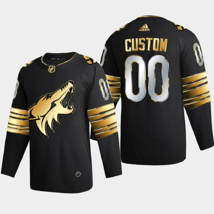 Men Arizona Coyotes Custom #00 2020-21 Golden Edition Limited  Jersey - Black