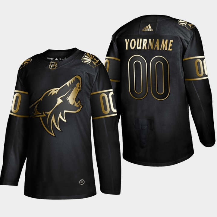 Men's Arizona Coyotes Custom #00 2019 NHL Golden Edition  Player Jersey - Black