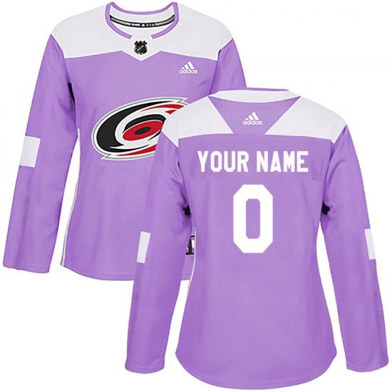 Women's Carolina Hurricanes Custom ized Fights Cancer Practice Jersey - Purple