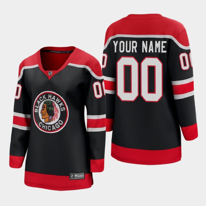 Women Chicago Blackhawks Custom #00 2021 Special Edition Black Jersey