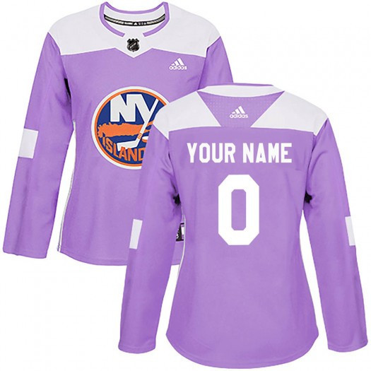 Women's New York Islanders Customized Purple Fights Cancer Practice Jersey