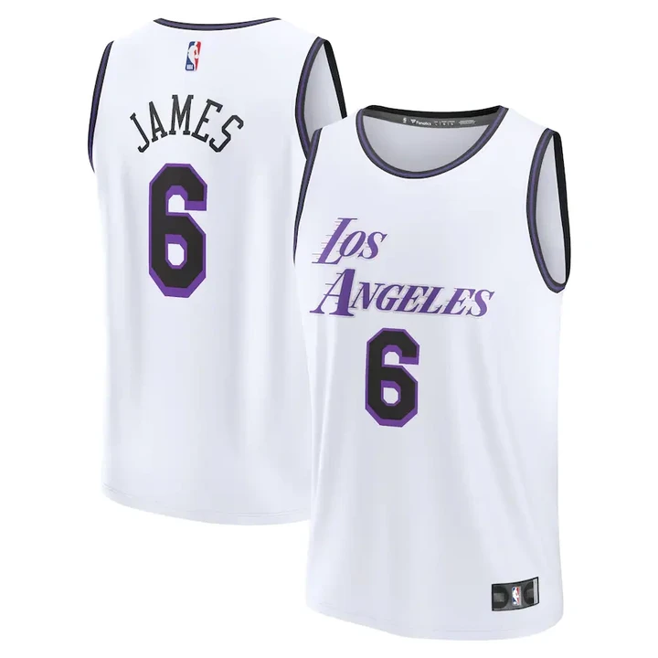Lakers City Jersey 2023, Youth's LeBron James Los Angeles Lakers 2022/23 Fastbreak Jersey - City Edition - White
