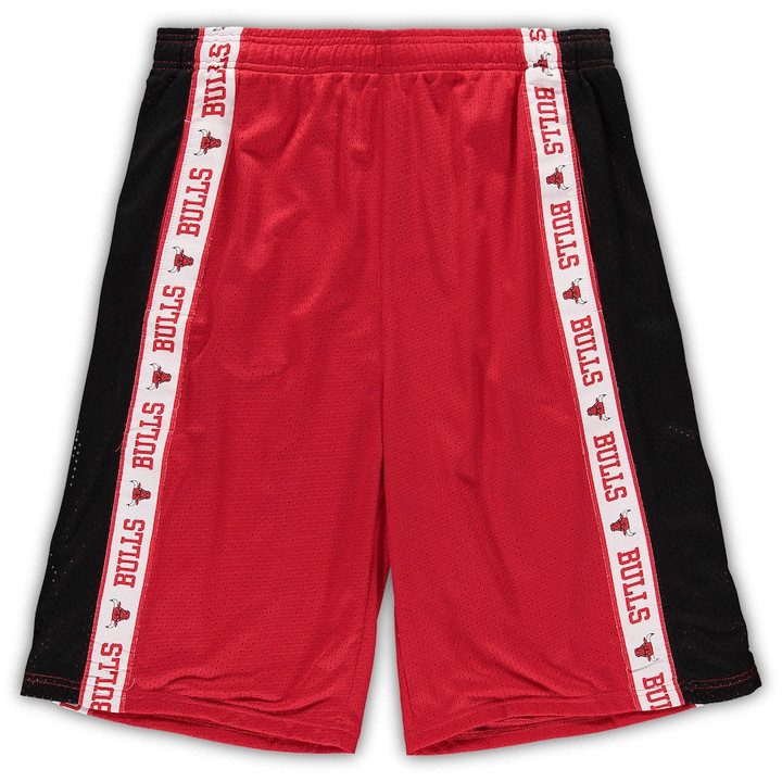 Chicago Bulls s Branded Big & Tall Tape Mesh Shorts - Red/Black