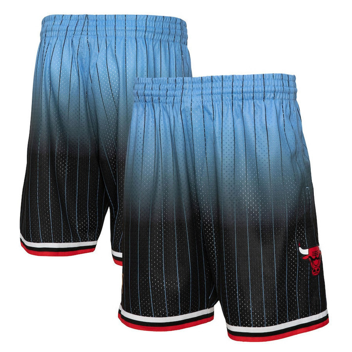 Chicago Bulls  1995/96 Hardwood Classics Fadeaway Reload 3.0 Swingman Shorts - Black/Light Blue