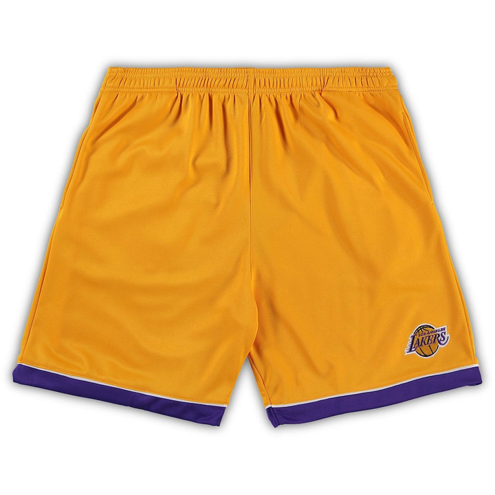 Los Angeles Lakerss Branded Big & Tall Team Shorts - Gold/Purple