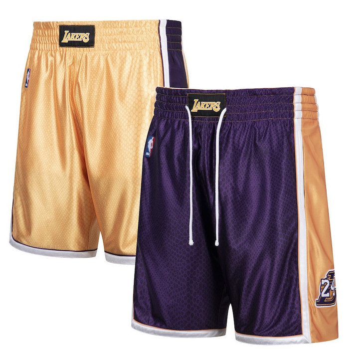 Kobe Bryant Los Angeles Lakers   Reversible Shorts - Gold/Purple
