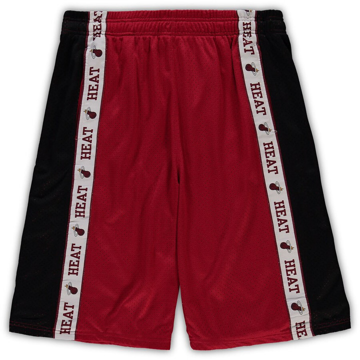 Miami Heat s Branded Big & Tall Tape Mesh Shorts - Red/Black