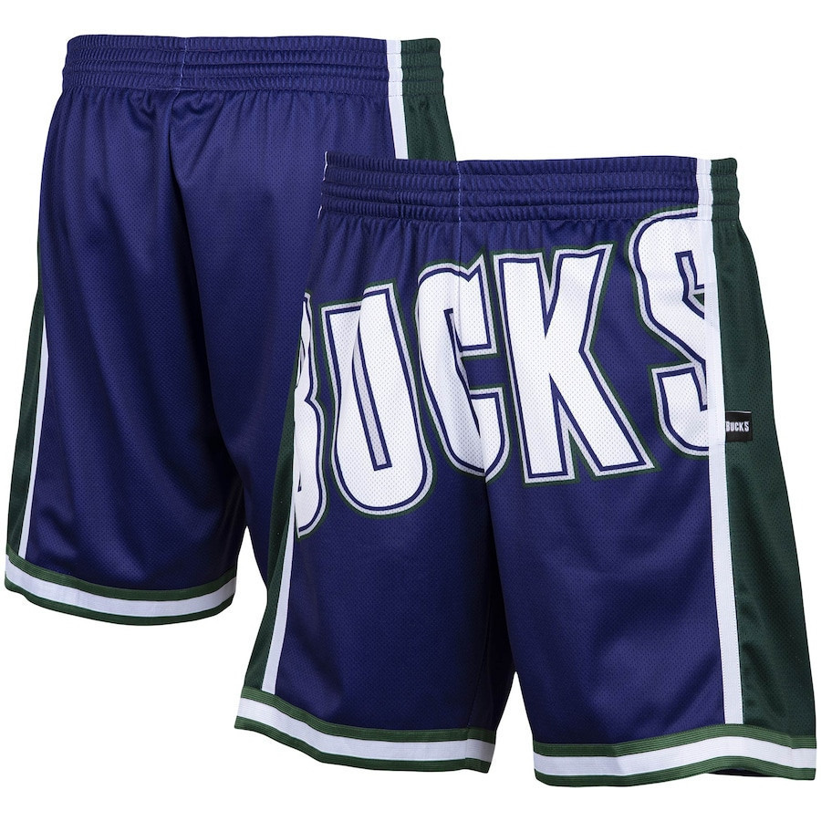Milwaukee Bucks  Hardwood Classics Big Face 2.0 Shorts - Purple