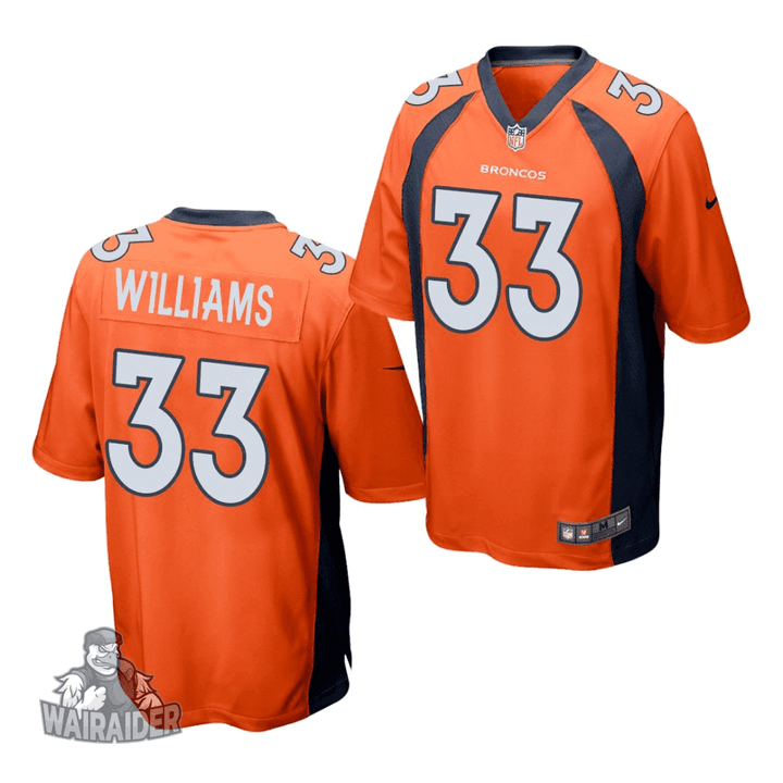 Men's Denver Broncos Javonte Williams 2021 NFL Draft Game- Orange Jersey