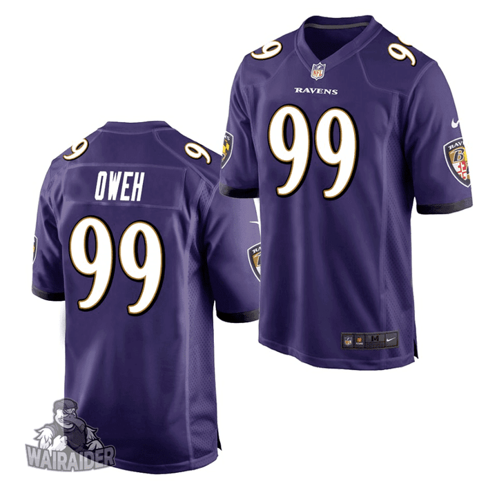 Men's Baltimore Ravens Jayson Oweh 2021 NFL Draft Game- Purple Jersey