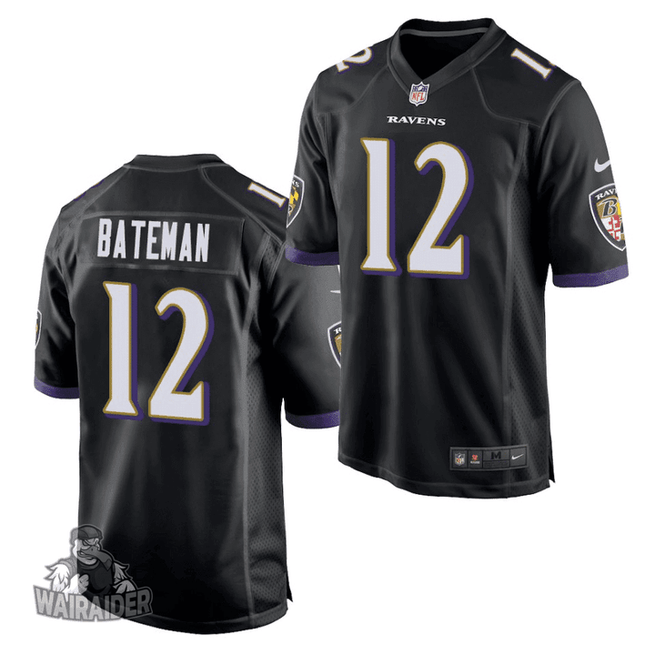 Youth's  Baltimore Ravens Rashod Bateman 2021 NFL Draft Game Jersey Black