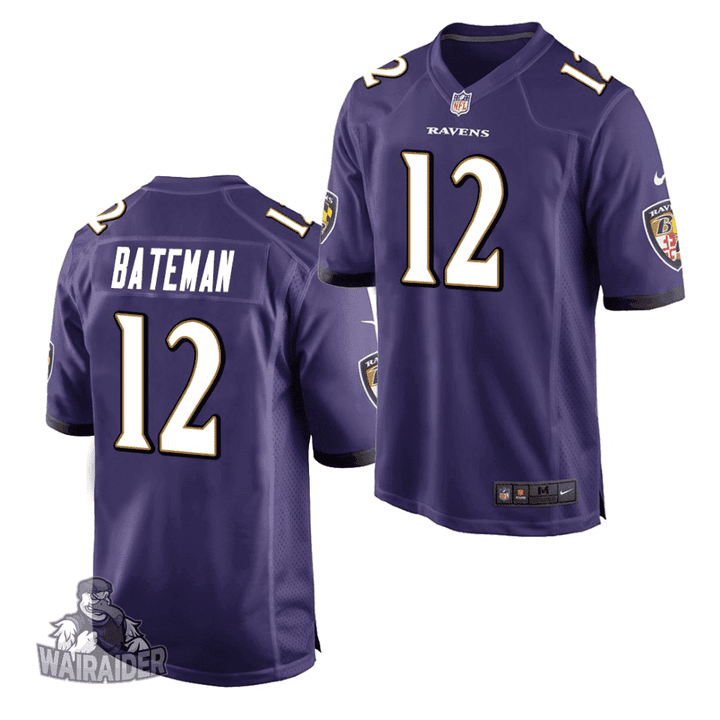 Youth's  Baltimore Ravens Rashod Bateman 2021 NFL Draft Game Jersey Purple