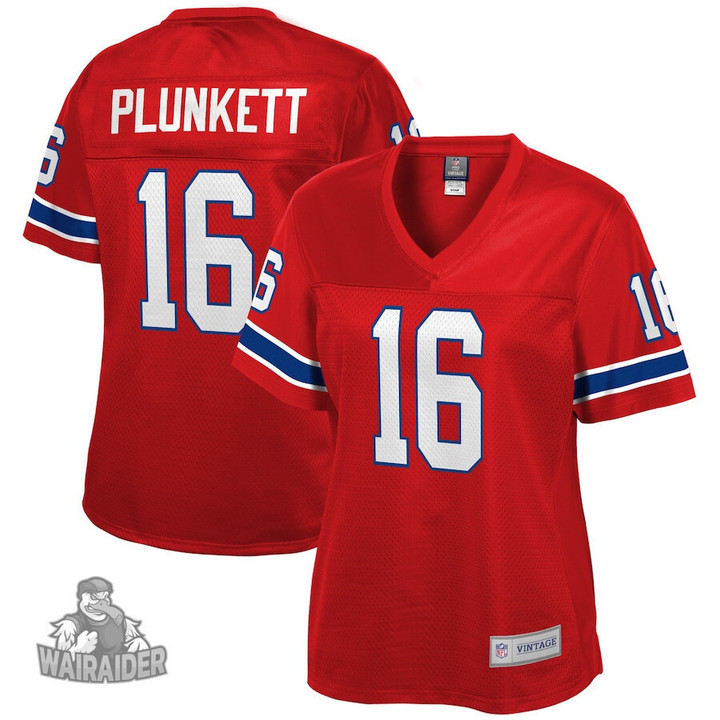 Women's   NFL Pro Line Jim Plunkett Red New England Patriots Retired Player Jersey