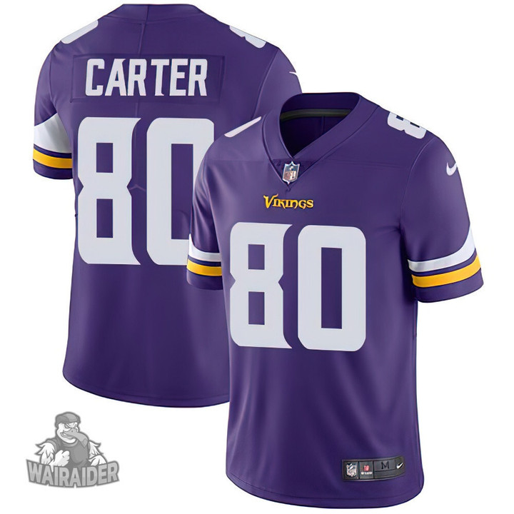 Men's  Minnesota Vikings #80 Cris Carter Purple Team Color  Stitched NFL Vapor Untouchable Limited Jersey