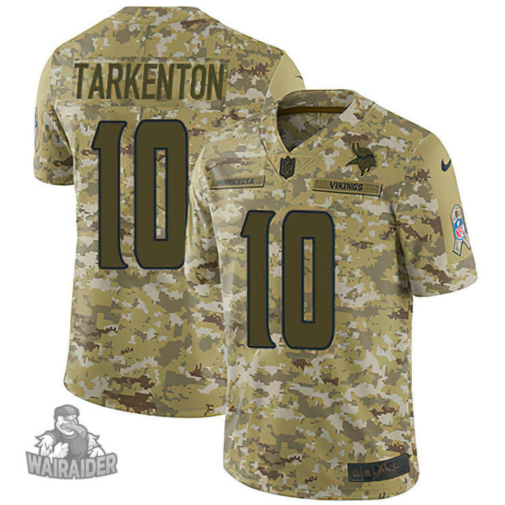 Men's  Vikings #10 Fran Tarkenton Camo  Stitched NFL Limited 2018 Salute To Service Jersey