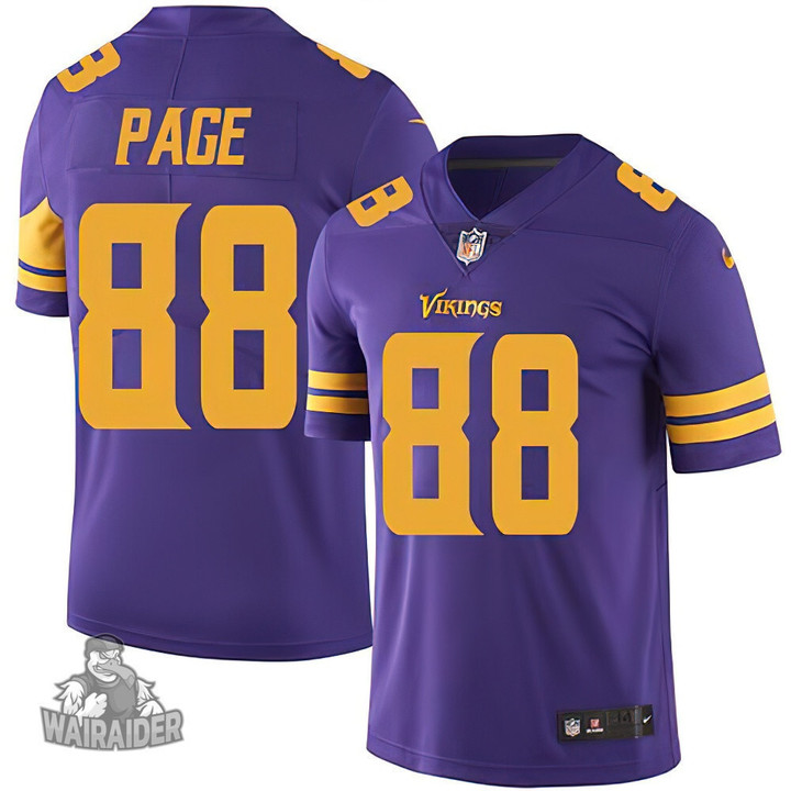Men's  Vikings #88 Alan Page Purple  Stitched NFL Limited Rush Jersey