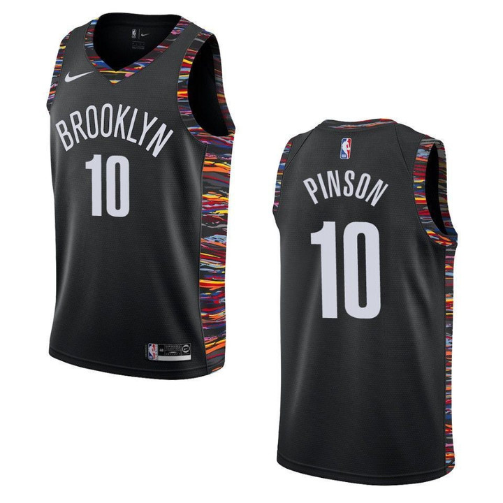 Men's  2019-20  Brooklyn Nets #10 Theo Pinson City Edition Swingman- Black Jersey