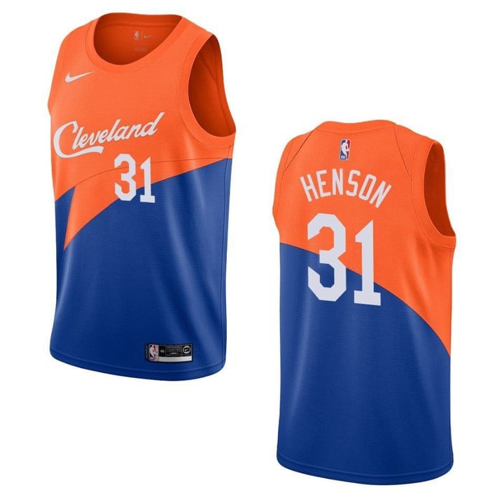 Men's  2019-20  Cleveland Cavaliers #31 John Henson City Edition Swingman Jersey - Blue , Basketball Jersey