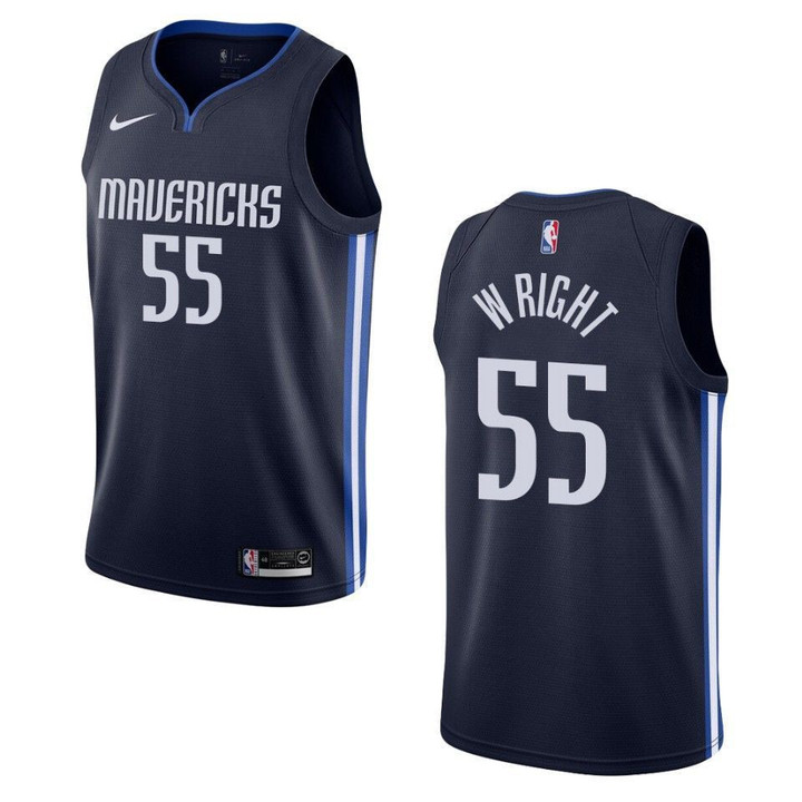Men's   2019-20 Dallas Mavericks #55 Delon Wright Statet Swingman Jersey - Navy , Basketball Jersey