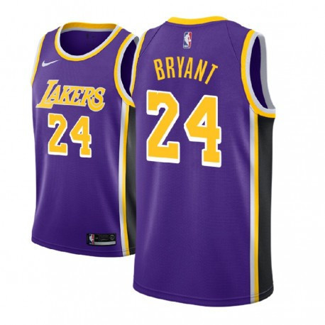Men's   NBA 2018-19 Kobe Bryant Los Angeles Lakers et 24 Statet Purple Jersey
