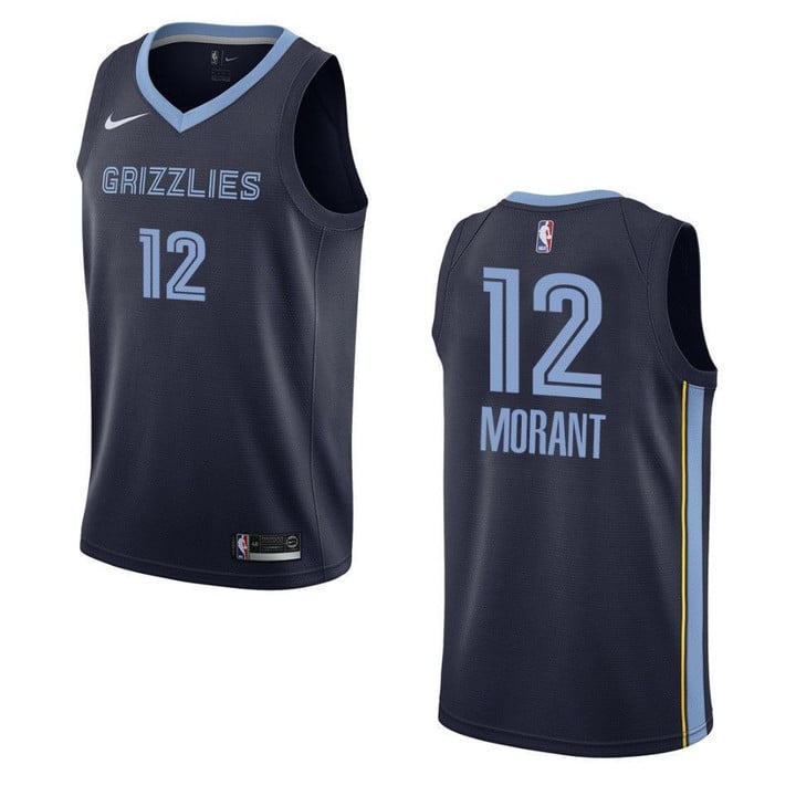 Men's   Memphis Grizzlies #12 Ja Morant Icon Swingman Jersey - Navy , Basketball Jersey