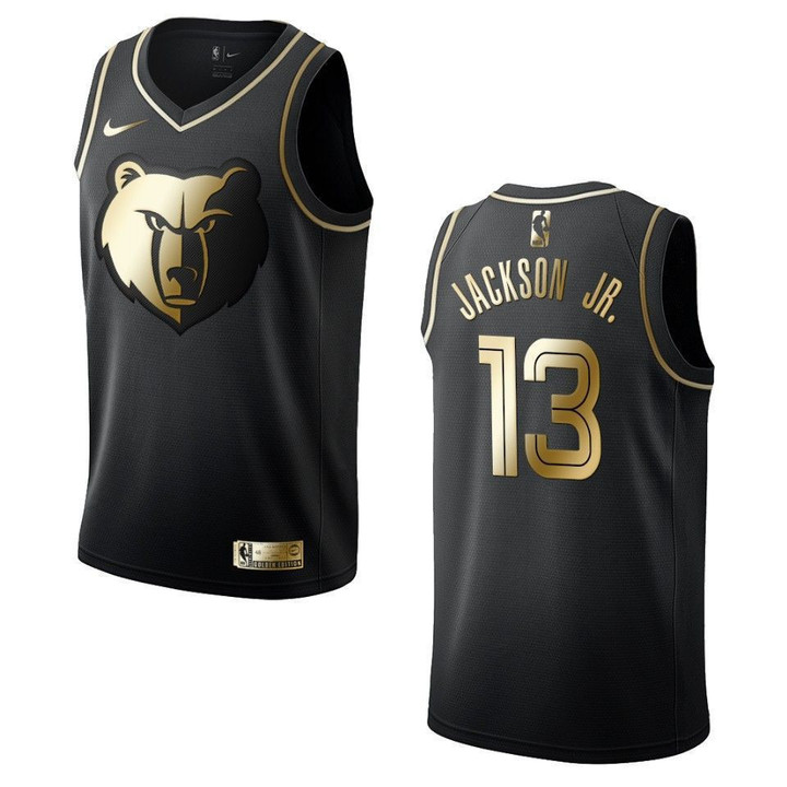 Men's   Memphis Grizzlies #13 Jaren Jackson Jr. Golden Edition Jersey - Black , Basketball Jersey