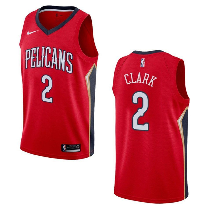 Men's   New Orleans Pelicans #2 Ian Clark Statet Swingman Jersey - Red , Basketball Jersey