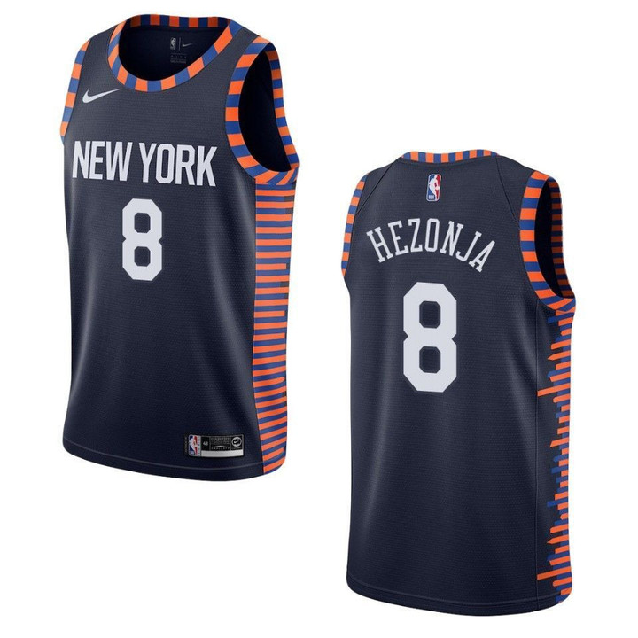 Men's  2019-20  New York Knicks #8 Mario Hezonja City Edition Swingman Jersey - Navy , Basketball Jersey
