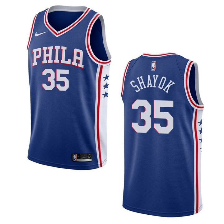 Men's   Philadelphia 76ers #35 Marial Shayok Icon Swingman Jersey - Blue , Basketball Jersey