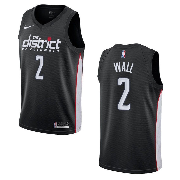 Men's  2019-20  Washington Wizards #2 John Wall City Swingman- Black Jersey