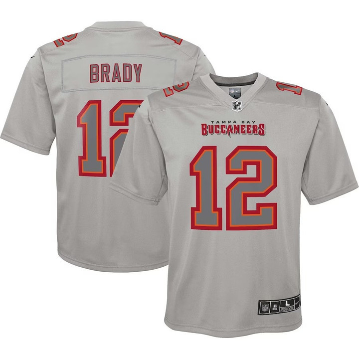 Youth's Tom Brady Tampa Bay Buccaneers Atmosphere Fashion Game Jersey - Gray