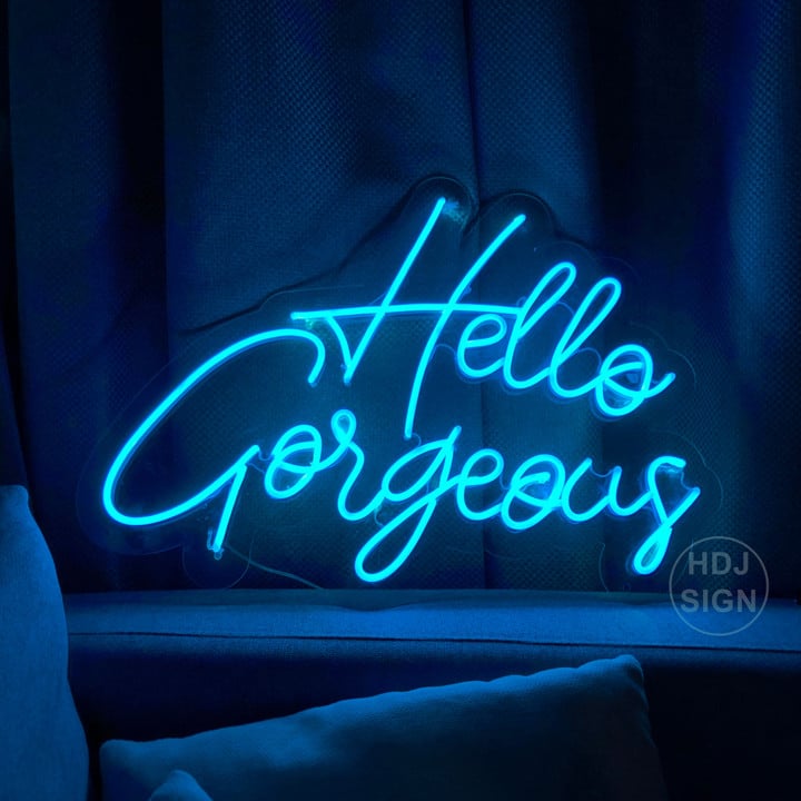 Custom Neon Sign Hello Gorgeous Neon Signs Wall Art Gifts for Her Decorations Bar Rave Apartment Neon lamp LED Neon
