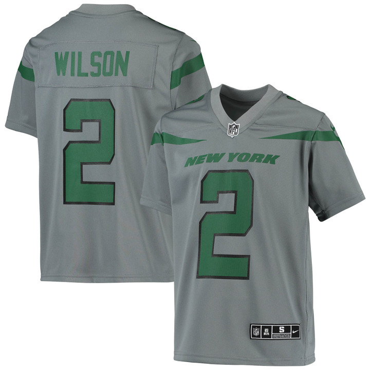 Zach Wilson New York Jets Youth Inverted Team Game Jersey - Gray