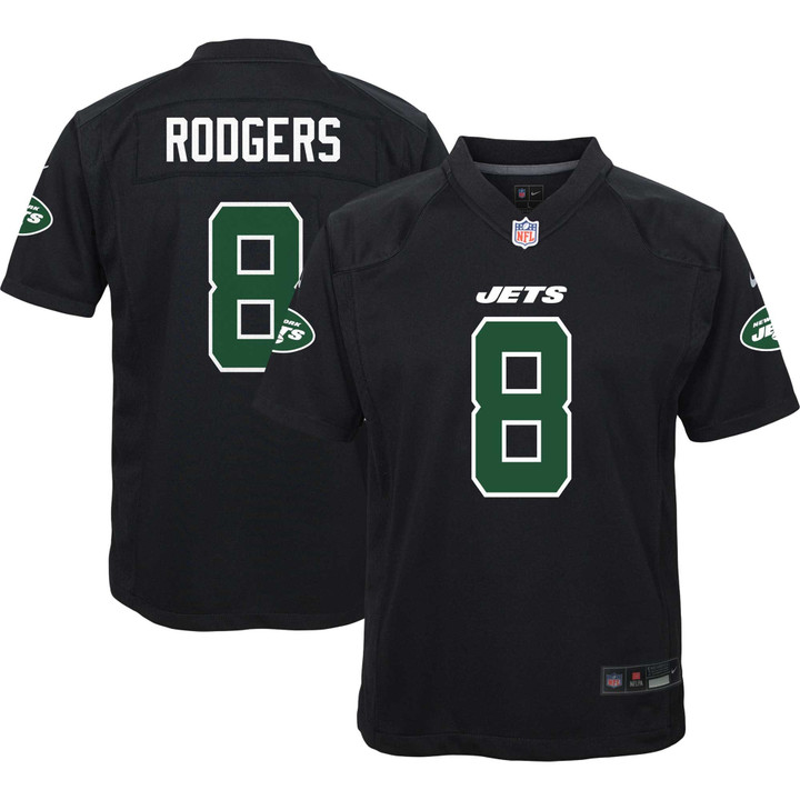 Aaron Rodgers New York Jets Youth Fashion Game Jersey - Black