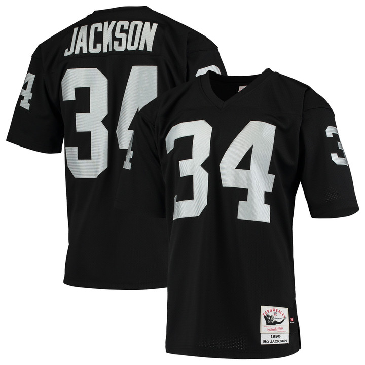 Men's Bo Jackson Las Vegas Raiders Mitchell &amp; Ness 1990 Authentic Throwback Retired Player Jersey - Black