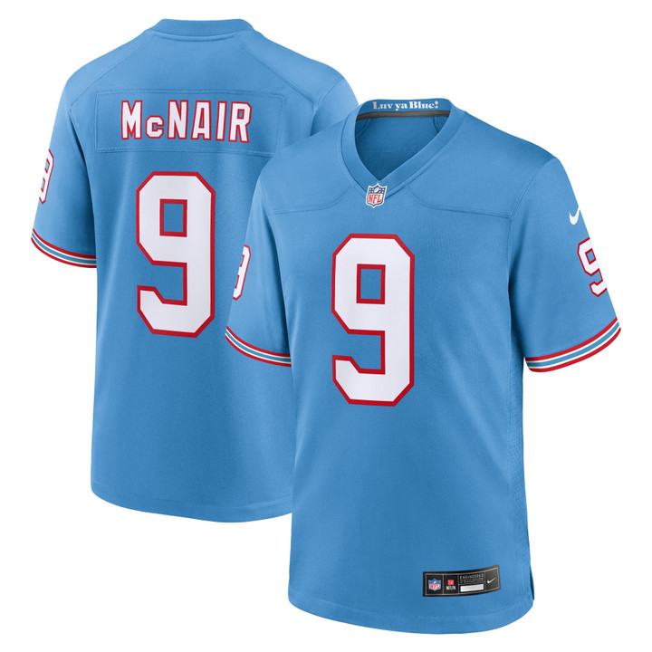 Men's Steve McNair Tennessee Titans Oilers Throwback Retired Player Game Jersey - Light Blue