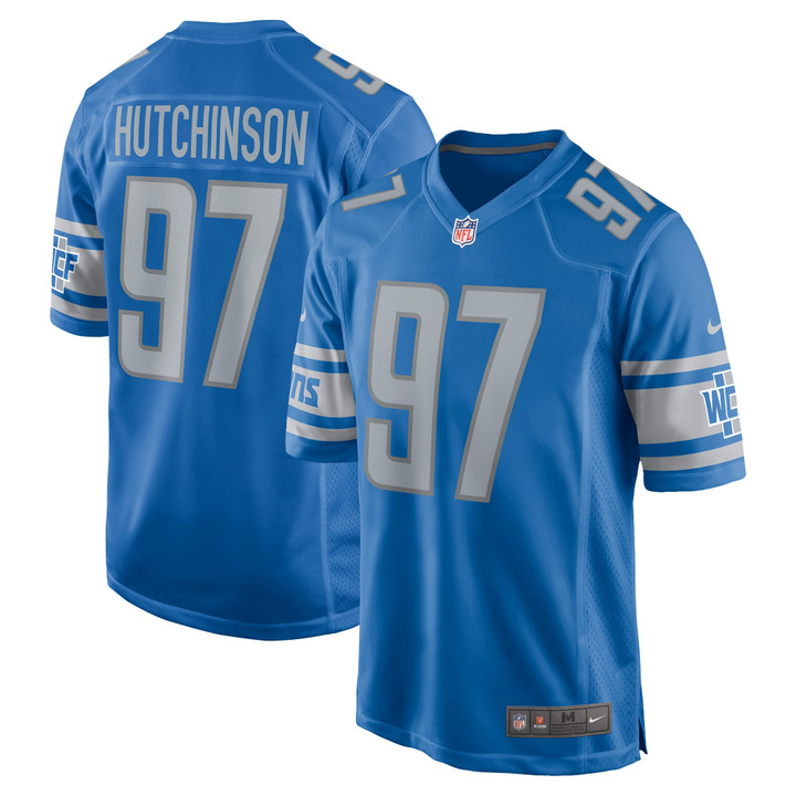 Men's Aidan Hutchinson Detroit Lions Player Game Jersey - Blue