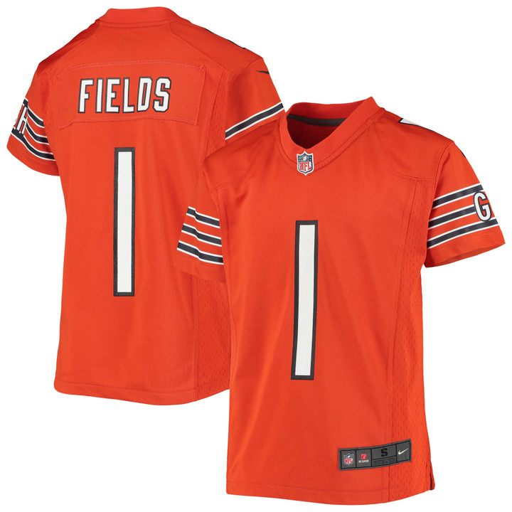 Justin Fields Chicago Bears Youth Game Jersey - Orange