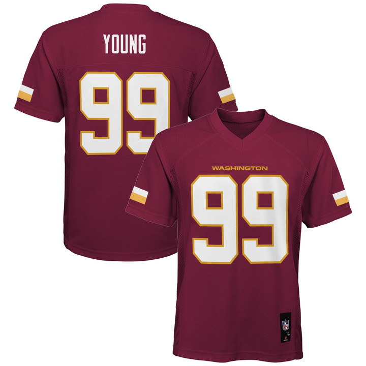 Chase Young Washington Commanders Youth Replica Player Jersey - Burgundy
