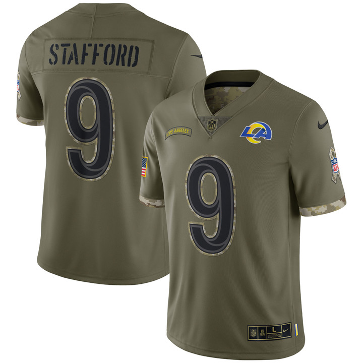 Men's Matthew Stafford Los Angeles Rams 2022 Salute To Service Limited Jersey - Olive