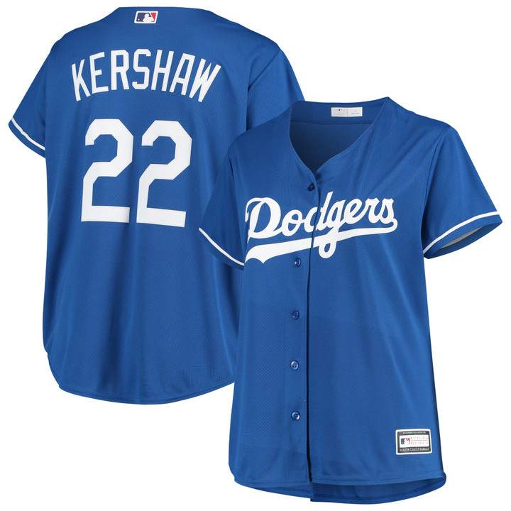 Clayton Kershaw Los Angeles Dodgers Women's Plus Size Replica Player Jersey - Royal
