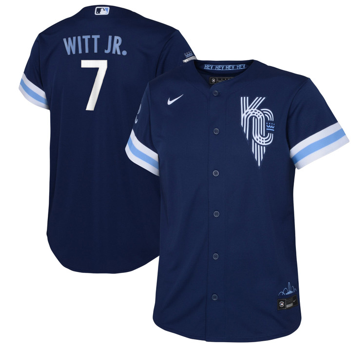 Bobby Witt Jr. Kansas City Royals Youth 2022 City Connect Replica Player Jersey - Navy