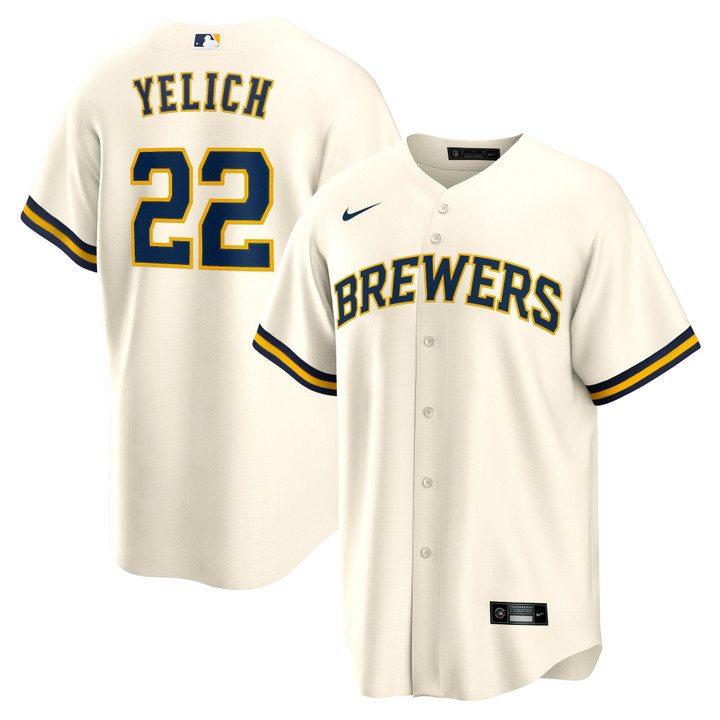 Men's Christian Yelich Milwaukee Brewers Alternate Replica Player Jersey - Cream