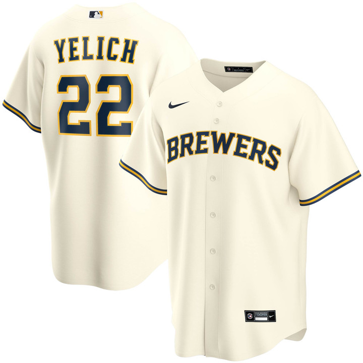 Christian Yelich Milwaukee Brewers Youth Alternate Replica Player Jersey - Cream