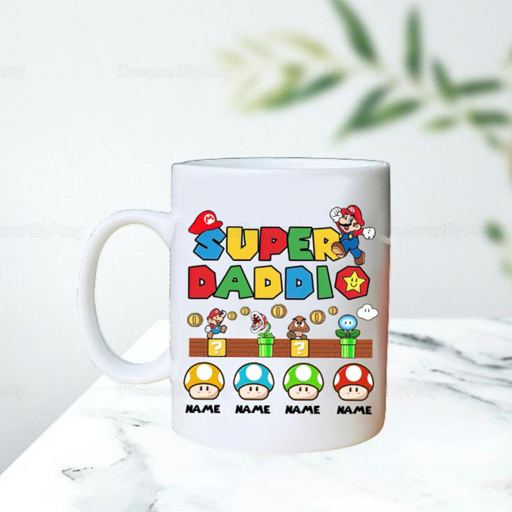 Super Daddio Mug, Super Dad Mug, Super Dad Coffee Mug, Gamer Dad Mug, Funny Dad Mug, Personalized Mug, Father Day Mug, Coffee Ceramic Mug